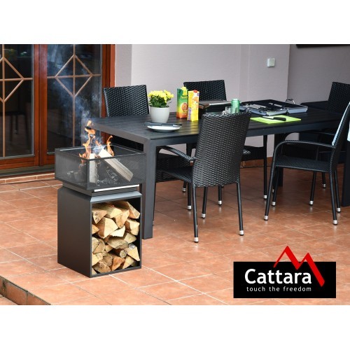 CUBE fireplace with grate 74cm