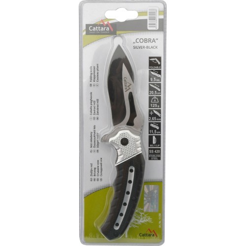 Closing knife COBRA 20cm with safety lock silver-black