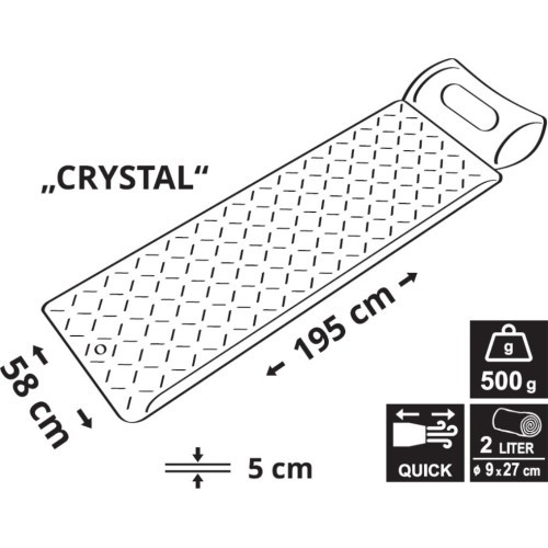 CRYSTAL 195x58x5cm grey