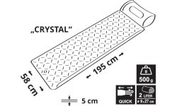 CRYSTAL 195x58x5cm grey