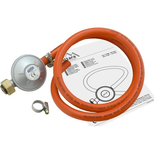 Gas pressure regulator 30mbar EN16129 - 0,9m hose set