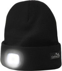 Cepure BLACK ar LED lukturīti USB uzlāde