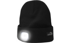 Cap BLACK with LED flashlight USB charging