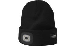 Melna cepure ar LED lukturīti un USB uzlādi