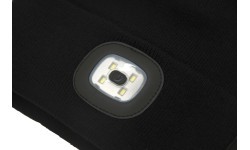 Черная кепка со светодиодным фонариком и USB-зарядкой