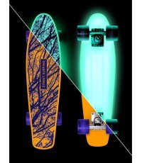 Glow in the Dark Mini Skateboard Street Surfing Beach Board Glow Mystic Forest 22.5"