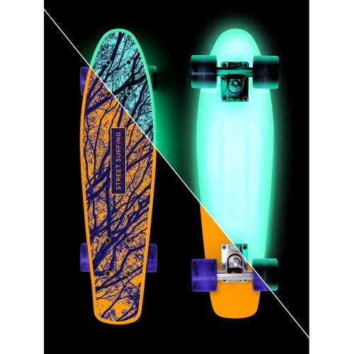 Glow in the Dark Mini Skateboard Street Surfing Beach Board Glow Mystic Forest 22.5"