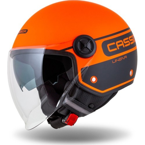 Шлем мотоциклетный Cassida Handy Plus Linear Pearl Matte Orange/Black