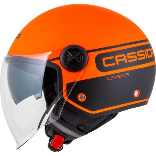 Motorcycle Helmet Cassida Handy Plus Linear Pearl Matte Orange/Black