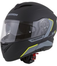 Moto ķivere Cassida Compress 2.0 Refraction - Black Matte/Grey/Fluo Yellow