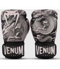 Venum Dragon's Flight boksa cimdi - melni/smilšu krāsā