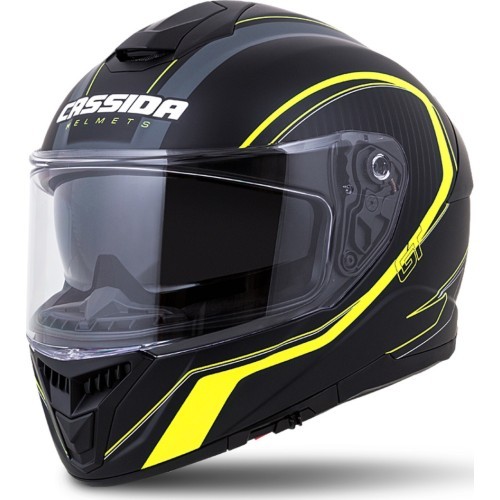 Motociklu ķivere Cassida Integral GT 2.0 Reptyl Black/Fluo Yellow/White