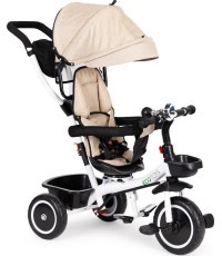 Bērnu ratiņi - trīsritenis ar regulējamu sēdekli Eco Toys, bēšs