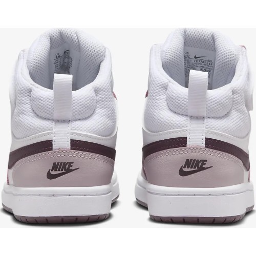 Nike Court Borough Mid 2 sneakers, kids, White Violet CD7783 118