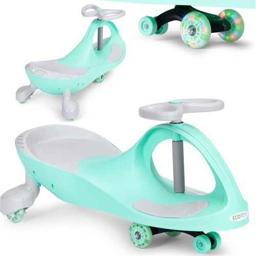 Gravity ride bērnu transportlīdzeklis LED riteņi zaļš ECOTOYS