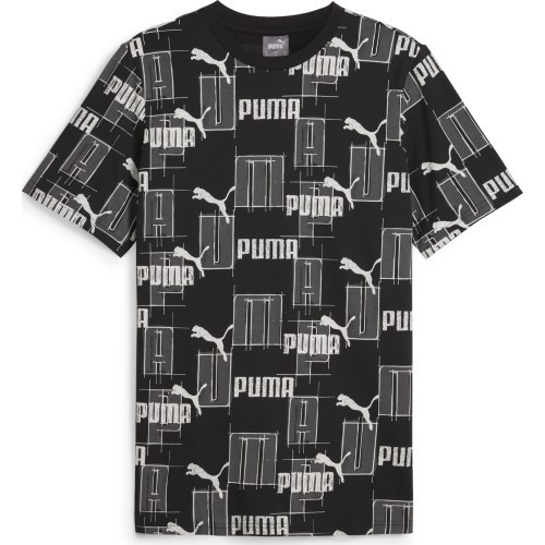 Puma vīriešu T-krekls Ess+ Logo Lab Aop Black White 678982 01