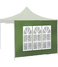 Sidewalls for party tent WINDOW 2x3m 420D green WATERPROOF