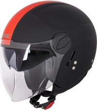 Motorollera ķivere W-TEC Vernante - Black Matt-Corsa Red