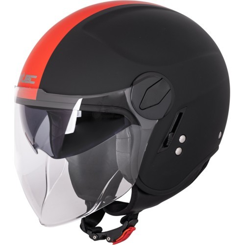 Motorollera ķivere W-TEC Vernante - Black Matt-Corsa Red