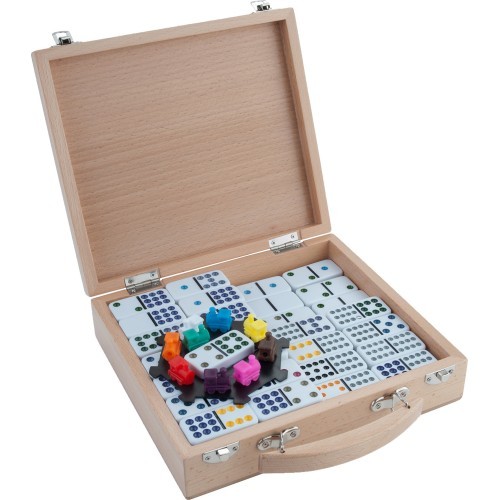 Домино Longfield Mexican Train Double 12 в деревянной коробке