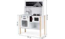 Wooden kitchen for kids + sounds lights ECOTOYS