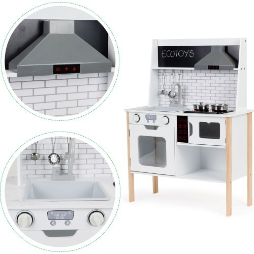 Wooden kitchen for kids + sounds lights ECOTOYS