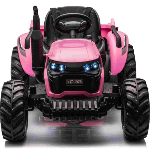 Bērnu elektromobilis traktors GROW 1804 ar tālvadības pulti, rozā