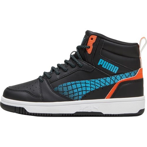 Puma Avalynė Paaugliams Rebound V6 Mid Techie Bud Black Blue Orange 397945 02