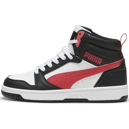 Подростковые кроссовки Puma Rebound V6 Mid Jr, белые/чёрные/красные 393831 16