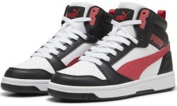 Puma Rebound V6 Mid Jr jauniešu apavi, balts/melns/sarkans 393831 16