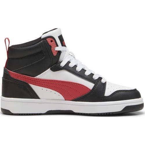 Puma Rebound V6 Mid Jr Junior Shoes White Black Red 393831 16