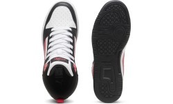 Подростковые кроссовки Puma Rebound V6 Mid Jr, белые/чёрные/красные 393831 16