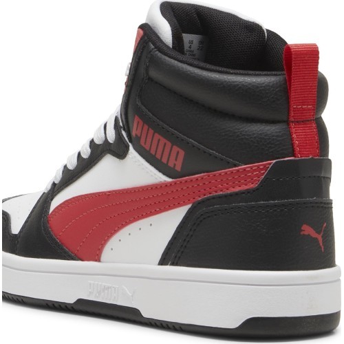 Подростковые кроссовки Puma Rebound V6 Mid Jr, белые/чёрные/красные 393831 16