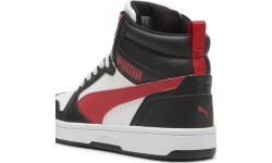 Подростковые кроссовки Puma Rebound V6 Mid Jr, белые/чёрные/красные 393831 16