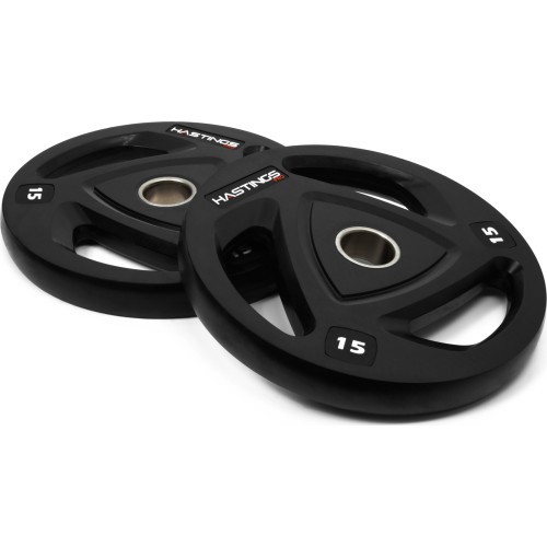 Hastings Pro gumijas olimpisko trīs gripu plākšņu komplekts 15 kg