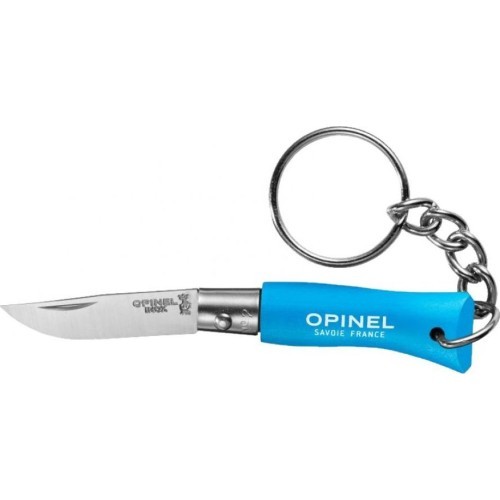 Opinel Colorama 02 inox grab blue keychain knife