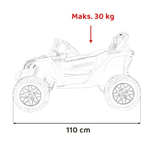 Электромобиль квадроцикл ATV CAN-AM Maverick, красный