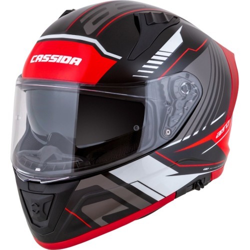 Motociklista ķivere Cassida Aero Drome Black Pearl/Red/White/Gray