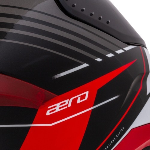 Motociklista ķivere Cassida Aero Drome Black Pearl/Red/White/Gray