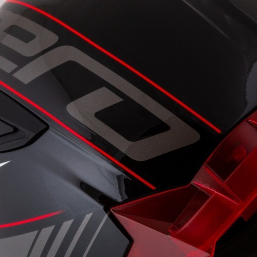 Motociklista ķivere Cassida Aero Drome Black Pearl/Red/White/Gray