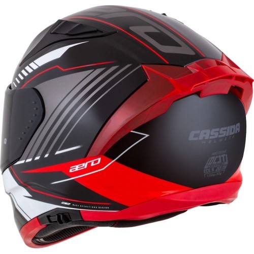 Motociklista ķivere Cassida Aero Drome Black Pearl/Red/White/Gray