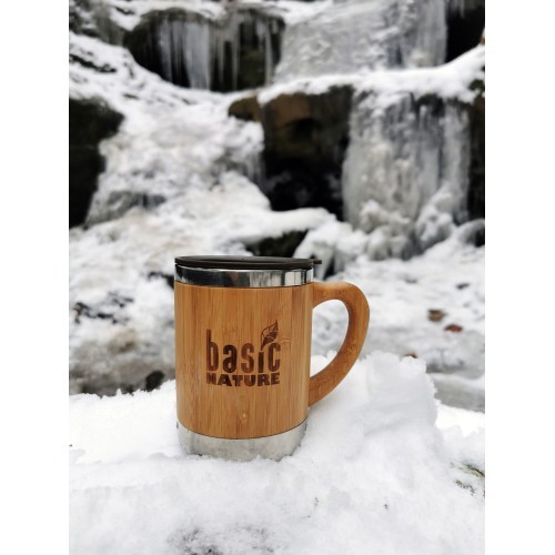 Krūze BasicNature Beaker Bamboo, 0,3 l