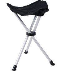 Трехногий складной табурет BasicNature Sandwich, черный