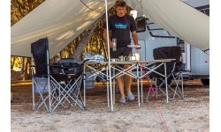 Salokāms krēsls BasicNature Travelchair Holiday, melns