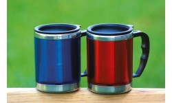 Termokrūze BasicNature Stainless Steel Beaker MUG, 0,42 l, zila