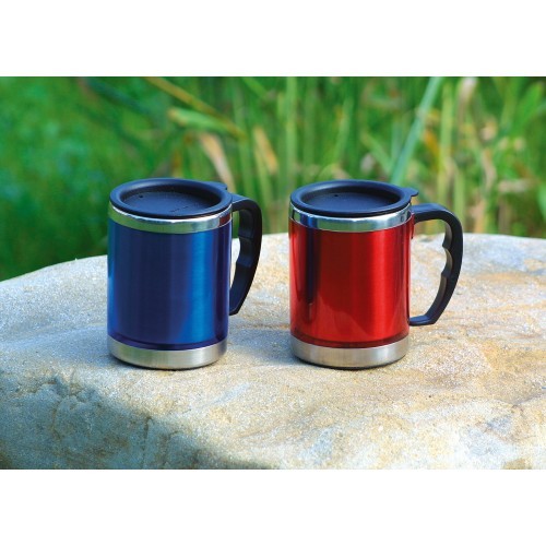 Termokrūze BasicNature Stainless Steel Beaker MUG, 0,42 l, zila
