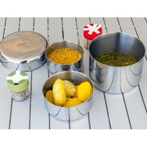 Cooking Set BasicNature Stainless Steel Biwak 3