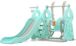 Bērnu slidkalniņš ar šūpolēm un basketbola grozu 4-in-1 inSPORTline Swingslide - Pink