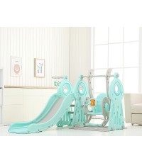 Детская горка с качелями и баскетбольным кольцом 4-в-1 inSPORTline Swingslide - Green