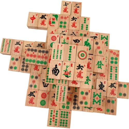 Philos Mahjong ar arābu cipariem, koka